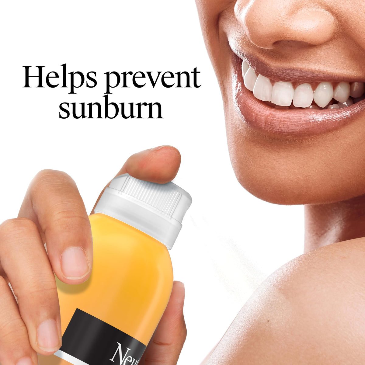 Neutrogena clear finish on arm demonstrating invisible, no-white-cast benefit
