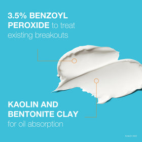 Neutrogena ingredients label highlighting benzoyl peroxide and clay components