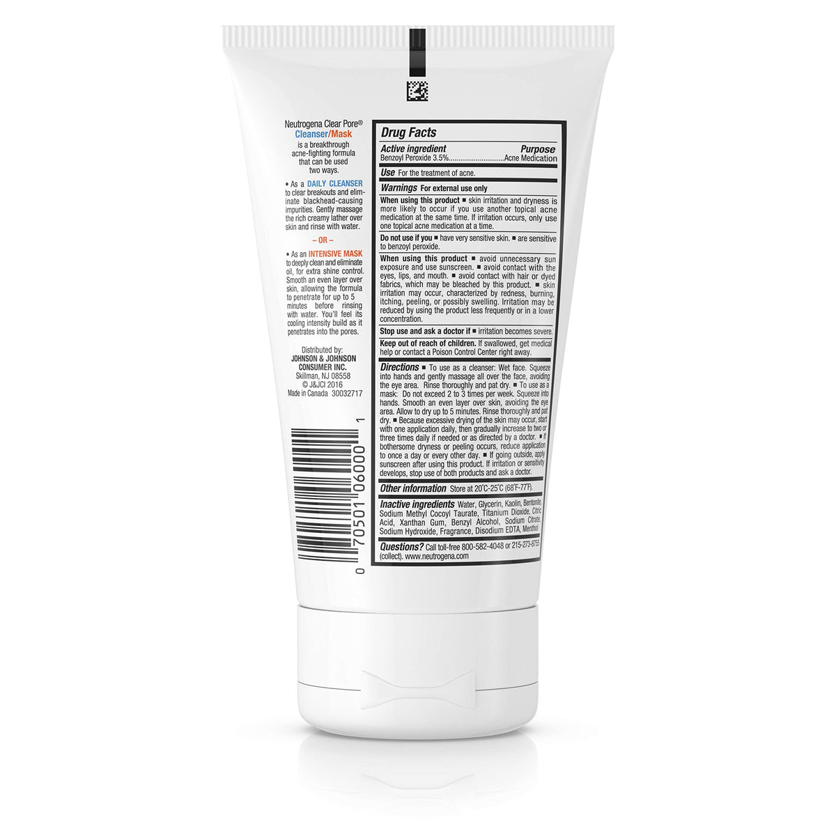 Neutrogena open jar displaying smooth clay texture for easy application