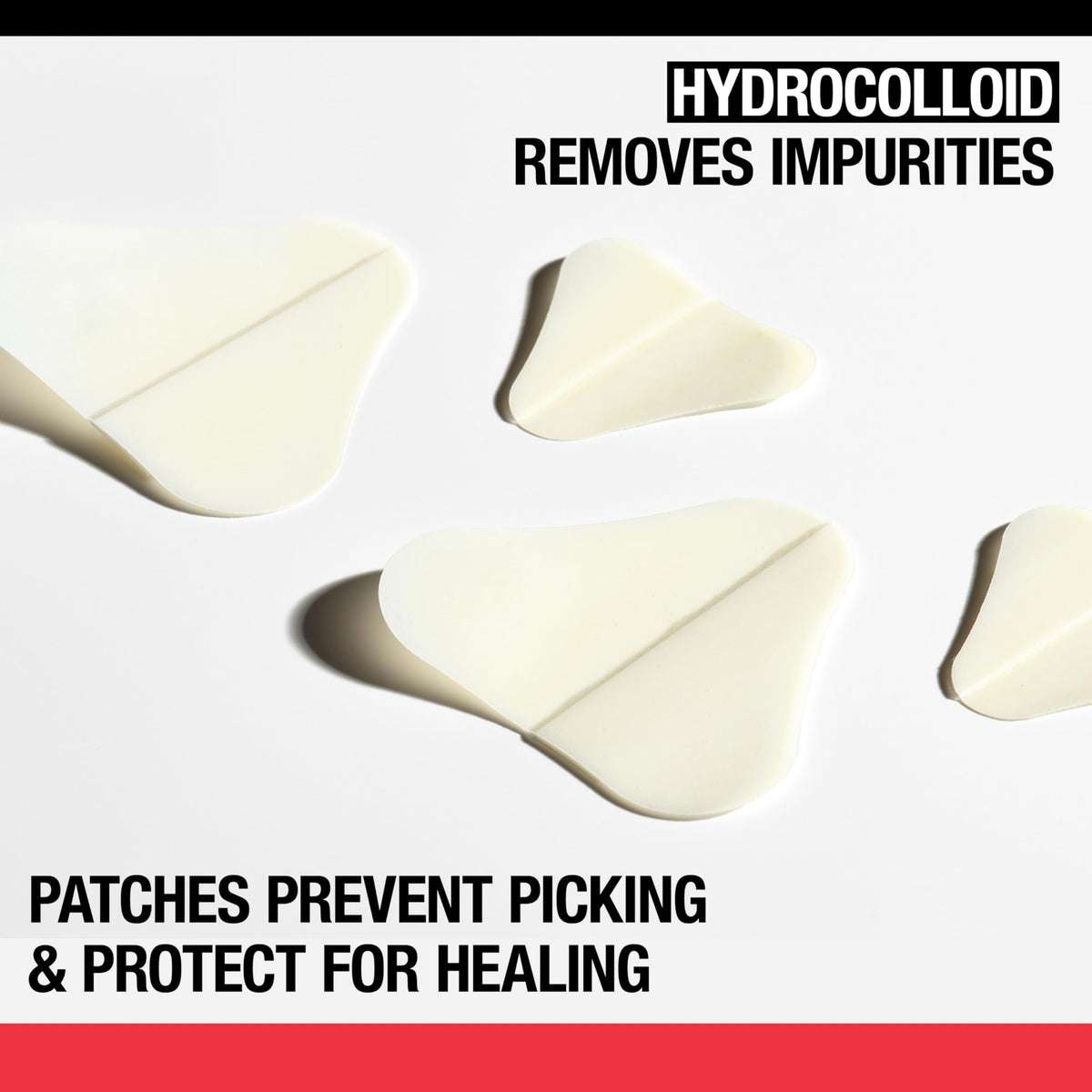 Neutrogena close-up of ultra-thin hydrocolloid patch texture absorbing fluid visibly