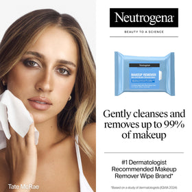 Neutrogena close-up of wipe texture highlighting soft plant-based fibers for gentle cleansing