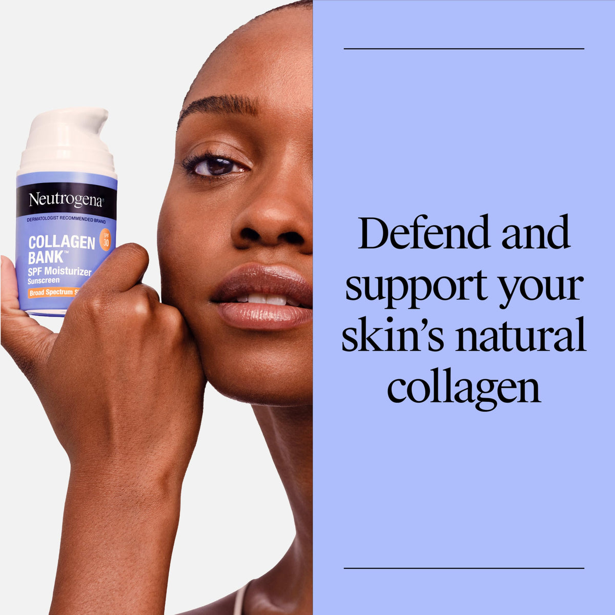 Neutrogena collagen cream texture closeup demonstrating fast absorption and glow
