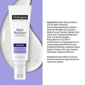 Neutrogena product paired with shampoo and serum for full routine benefit