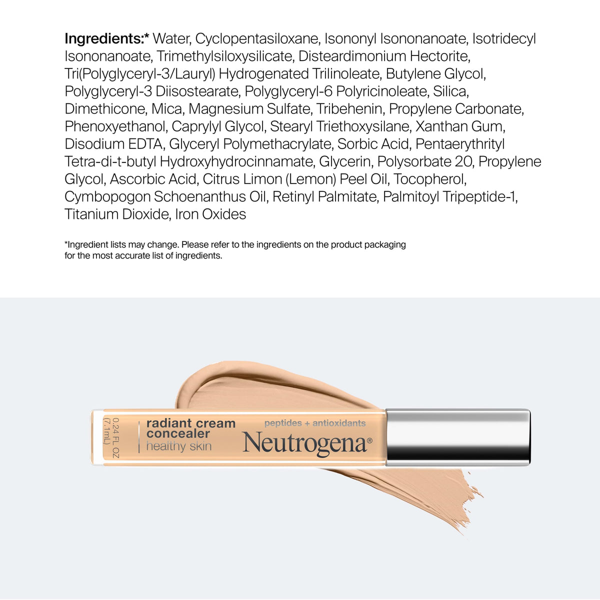 Neutrogena concealer tucked inside travel pouch for on-the-go touchups
