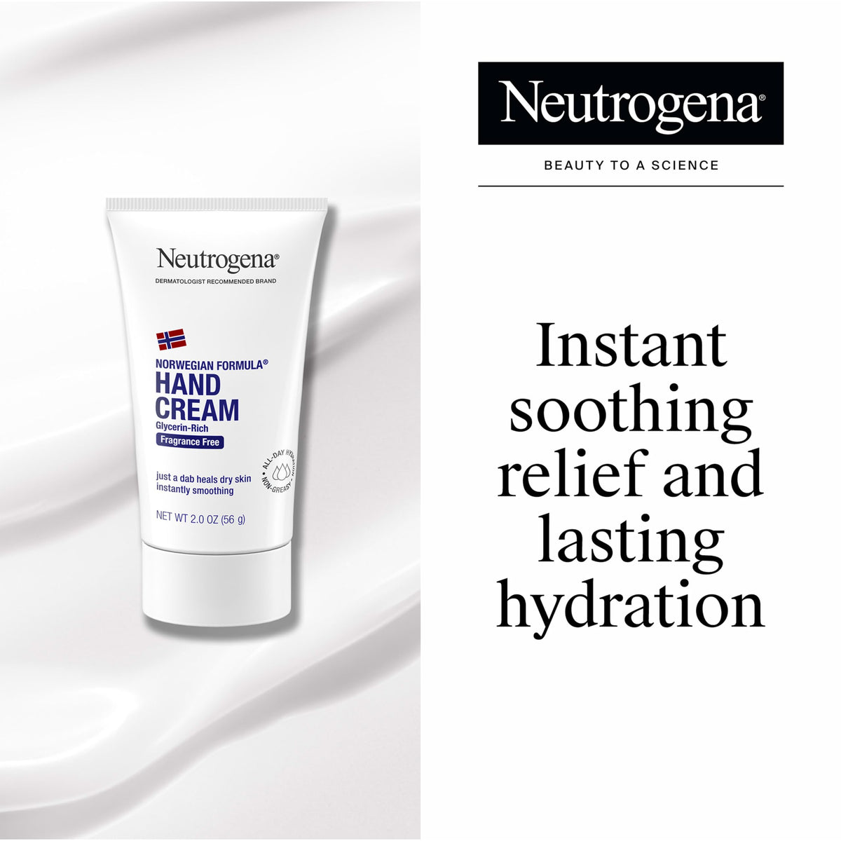 Neutrogena open tube showing smooth lotion texture for quick absorption