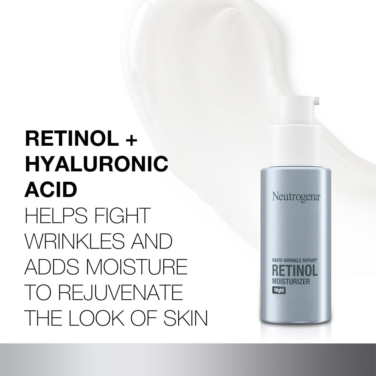 Neutrogena cream texture close-up highlighting hyaluronic hydration and smooth finish