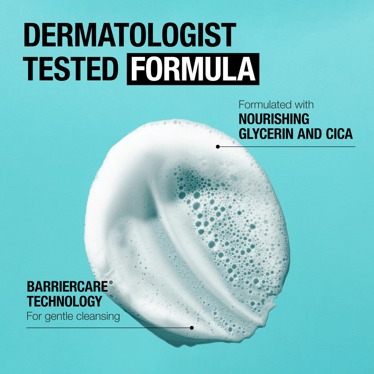 Neutrogena cream-to-foam texture in hand illustrating nourishing feel and gentle lather