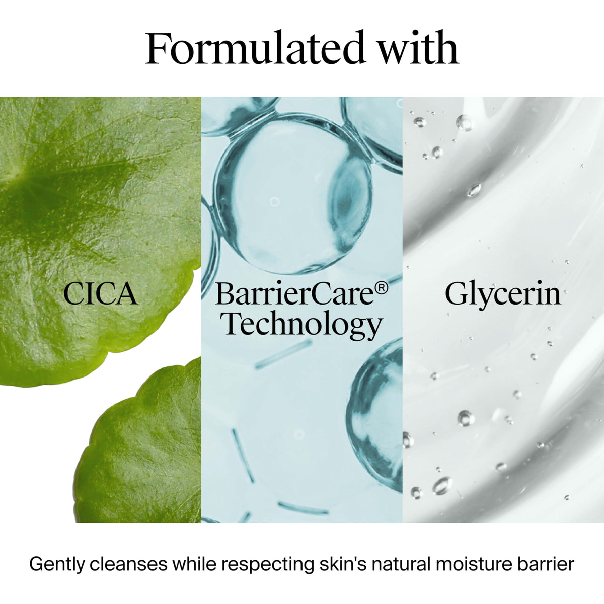 Neutrogena foam applied to face in use, benefit: removes makeup and impurities gently