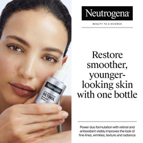 Neutrogena dropper dispensing precise serum dose, demonstrates easy application