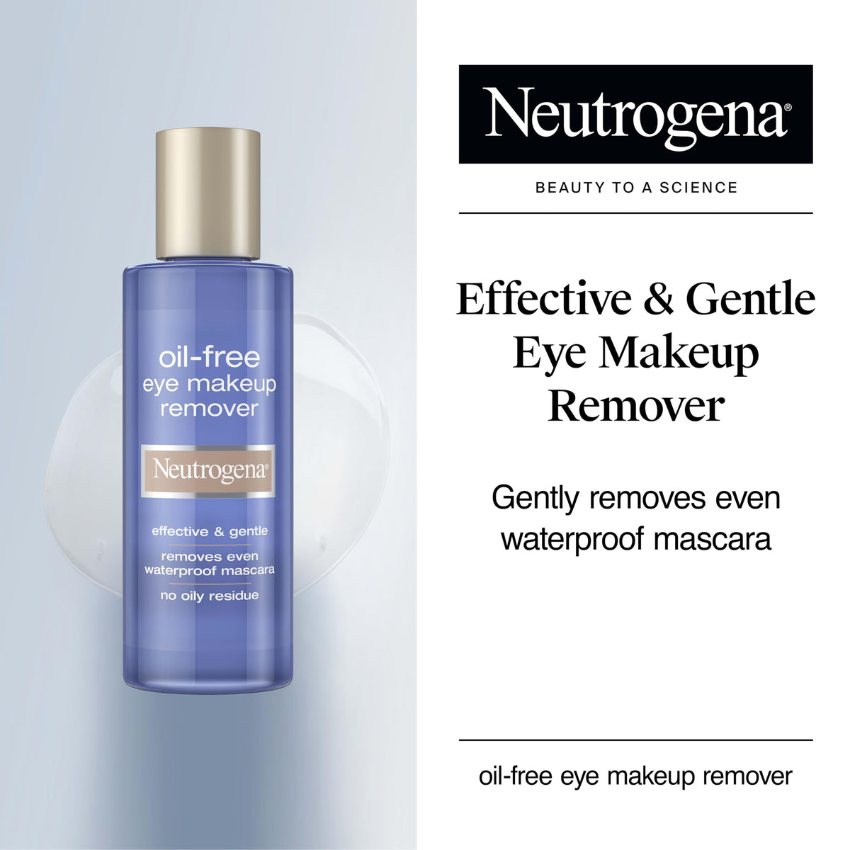 Neutrogena close-up of dual-phase liquid illustrating how shaking blends cleansing action effectively