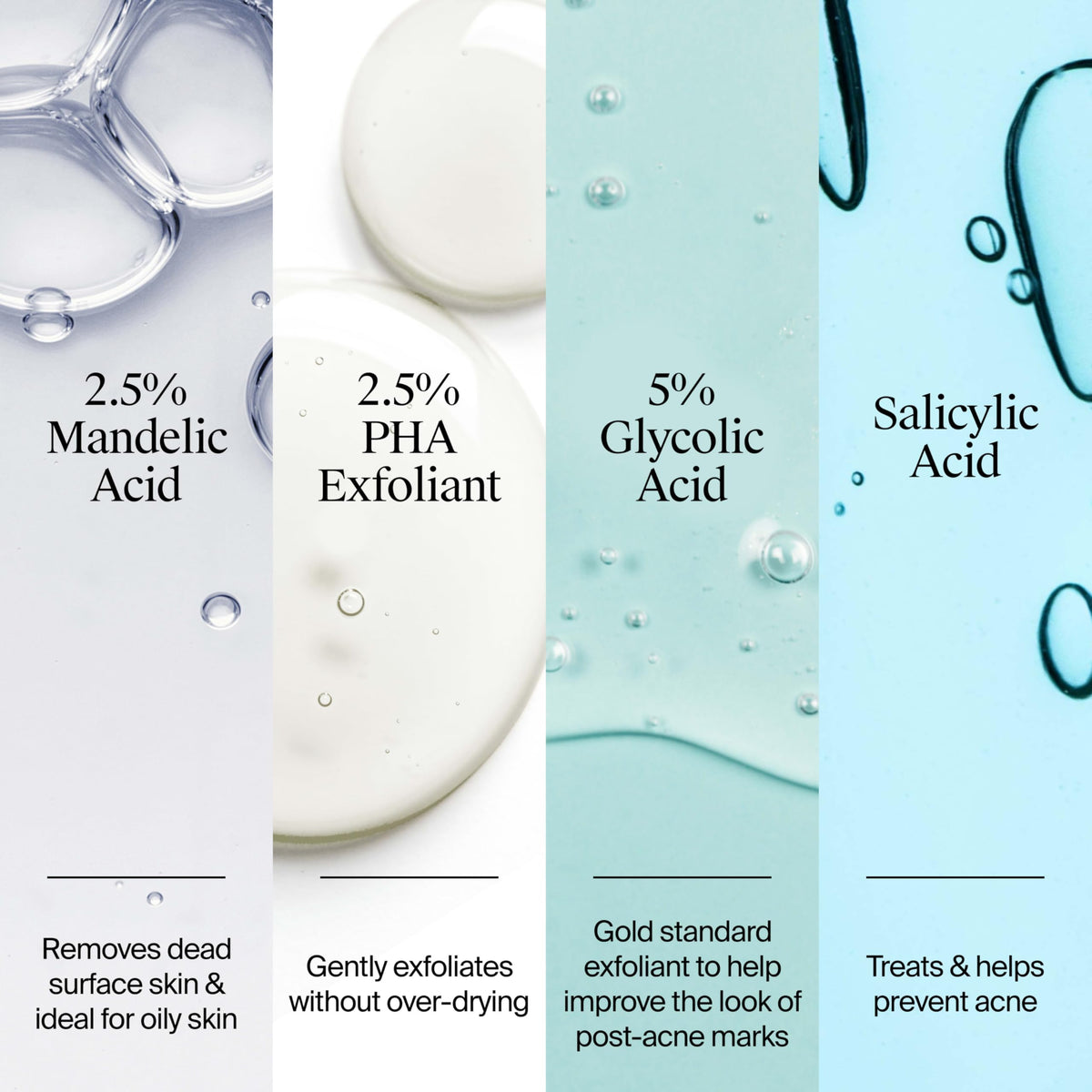 Neutrogena bottle label details highlighting active acids