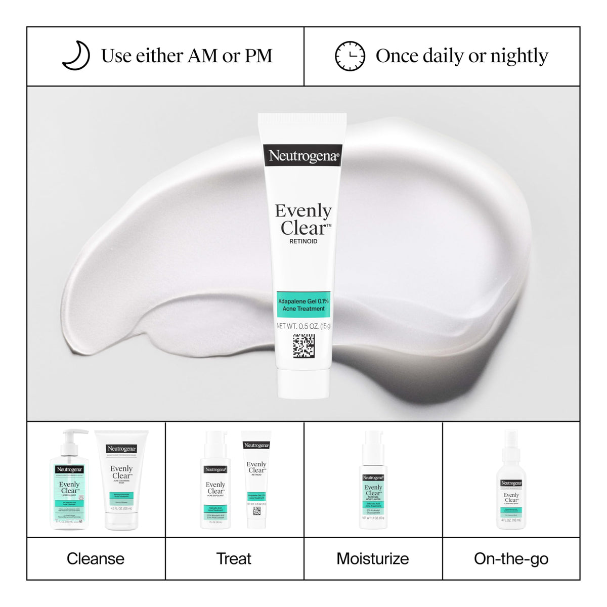 Neutrogena label close‑up showing adapalene concentration benefit