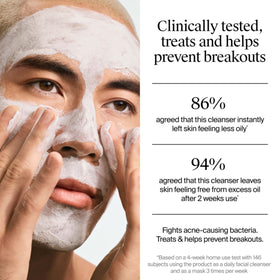 Neutrogena applied mask on cheek demonstrating even coverage benefit