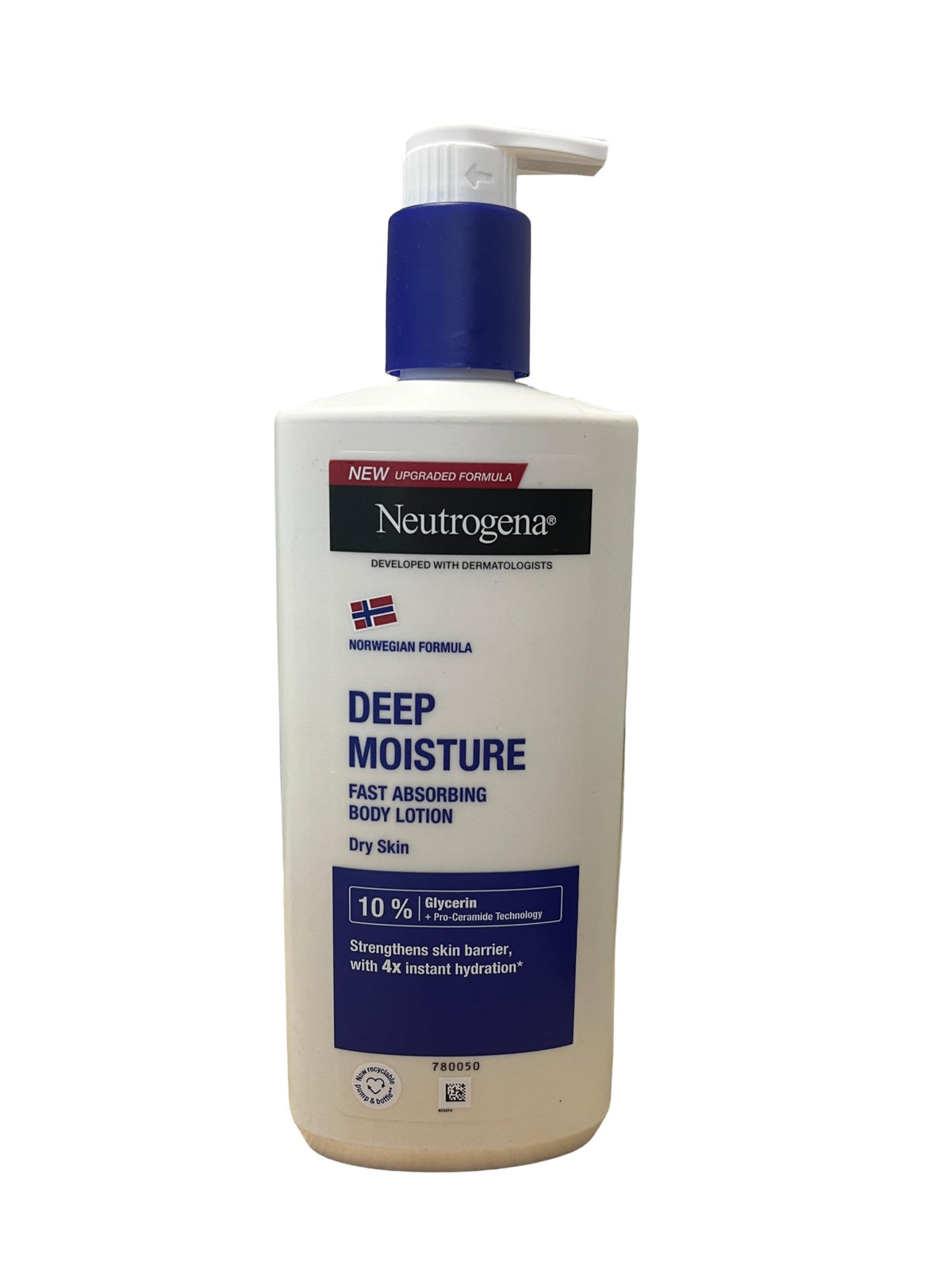 Neutrogena front bottle 400ml showing label and pump for easy daily hydration