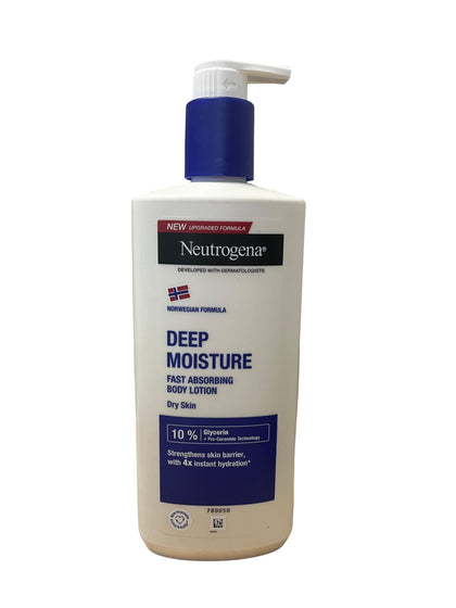 Neutrogena front bottle 400ml showing label and pump for easy daily hydration