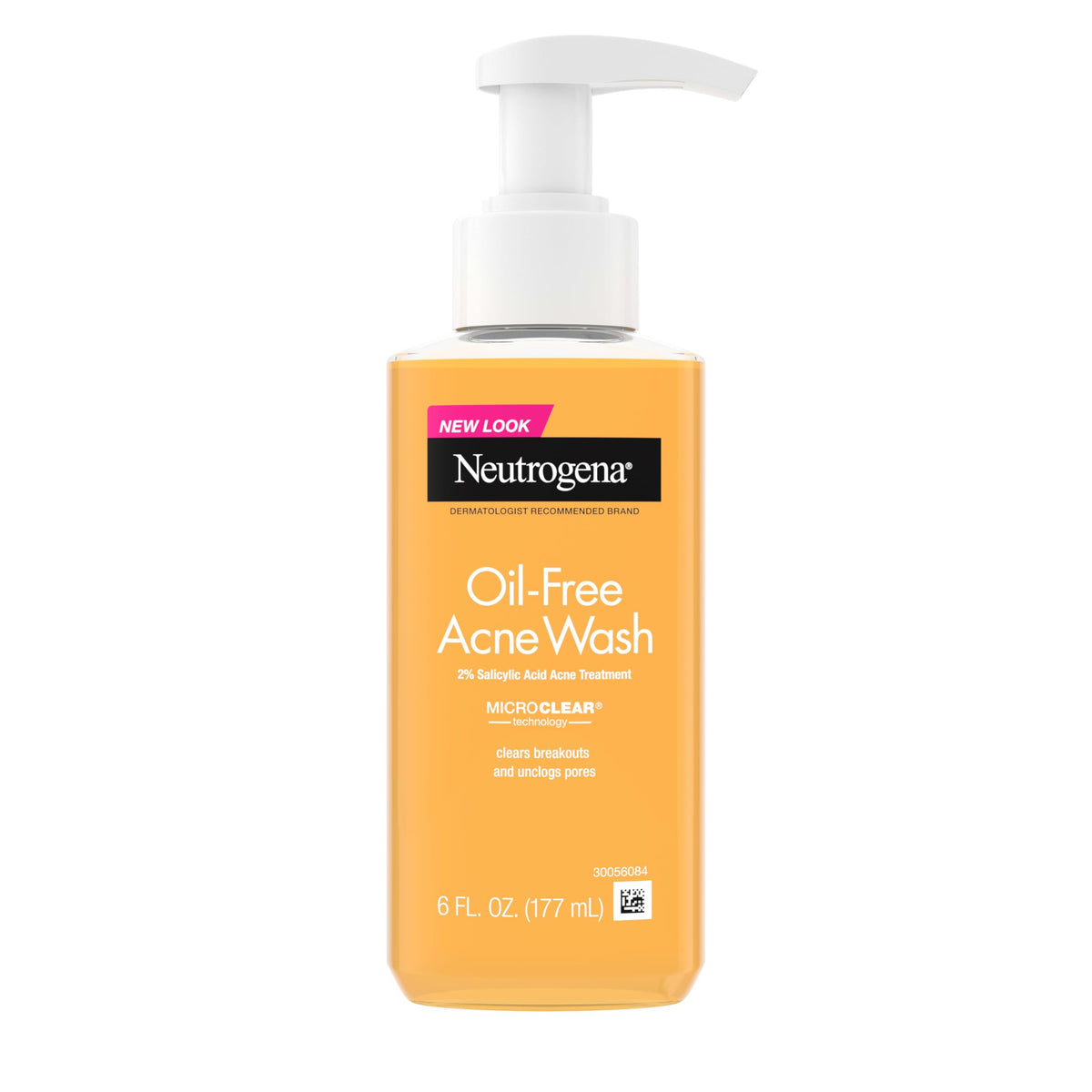 Neutrogena front bottle showing cleanser and easy-squeeze cap for convenience