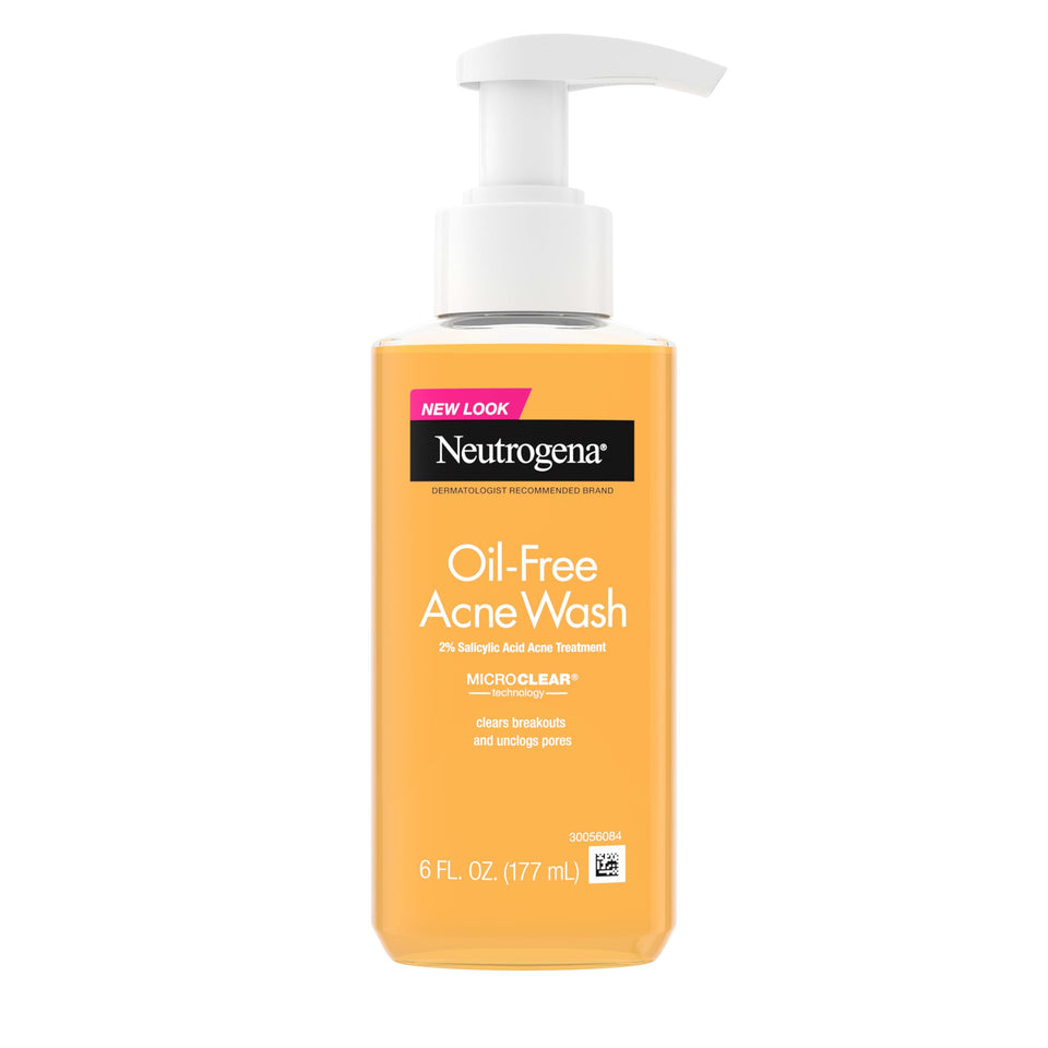 Neutrogena front bottle showing cleanser and easy-squeeze cap for convenience