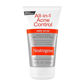 Neutrogena front tube showing product and benefit of acne control