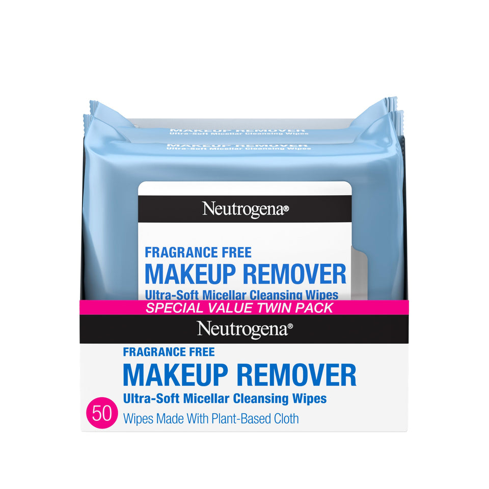 Neutrogena front packaging two 25 count packs showing travel-ready convenience