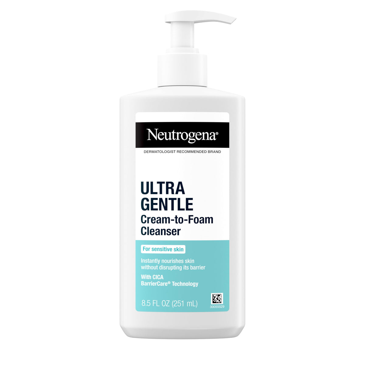 Neutrogena front packaging 8.5 oz showing product and benefit of gentle daily cleansing