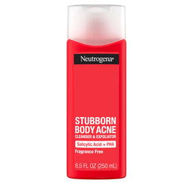 Neutrogena front packaging shows product and acne-treatment benefit