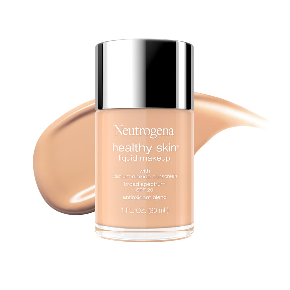 Neutrogena front packaging of Healthy Skin Liquid Nude 40 showing bottle benefit