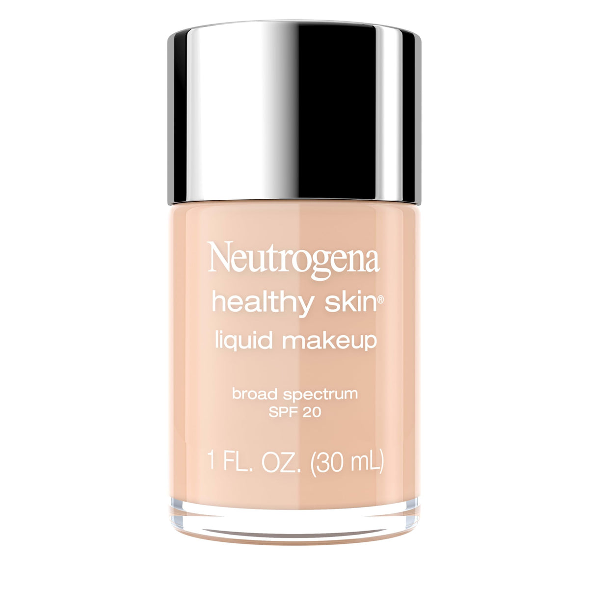 Neutrogena front packaging bottle showing medium beige 80 and SPF 20 benefit
