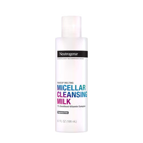 Neutrogena front packaging showing micellar milk bottle and label benefit