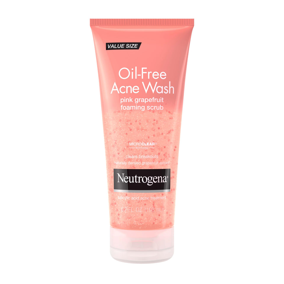 Neutrogena front packaging showing pink grapefruit scrub and clear benefit