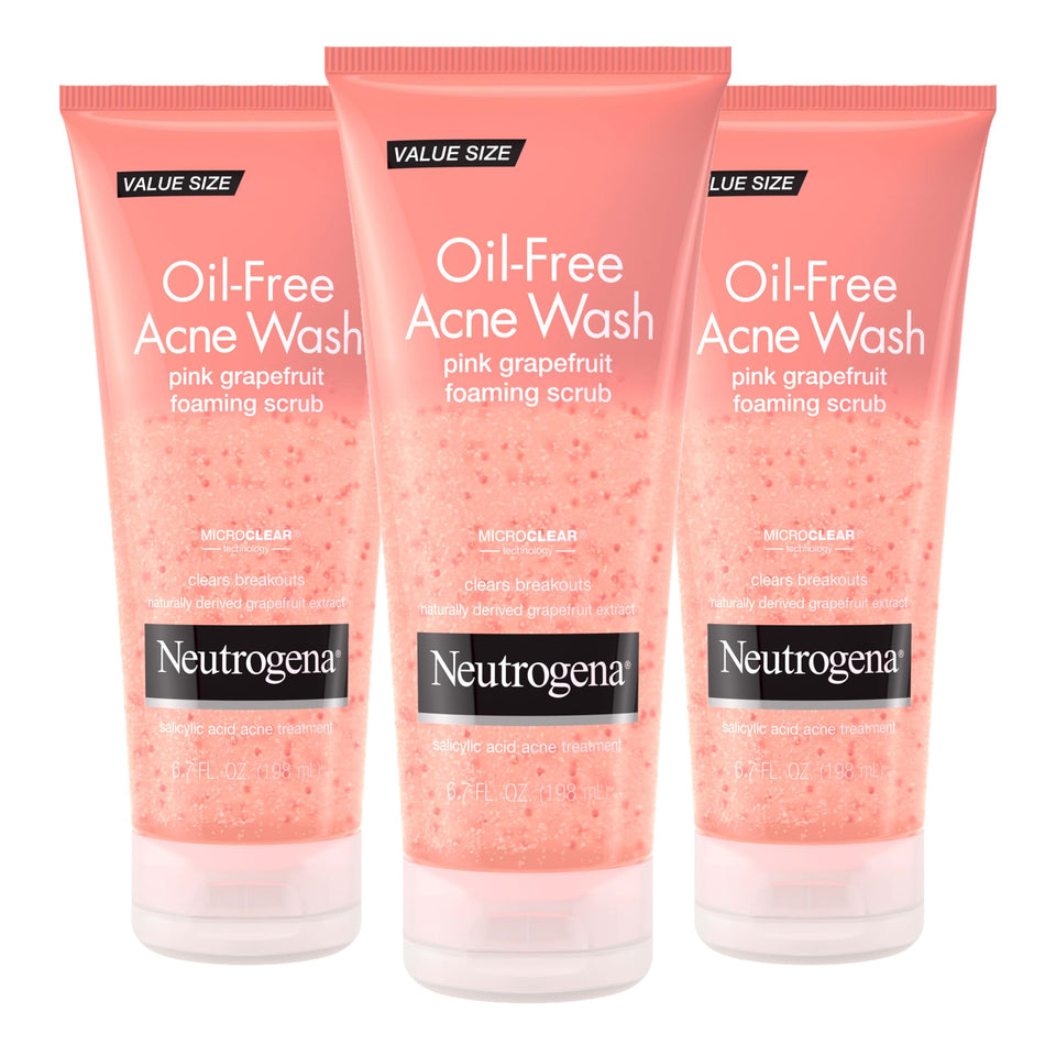 Neutrogena front packaging showing pink grapefruit label and cleanser benefits