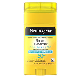 Neutrogena front-packaging stick SPF 50 showing compact beach protection