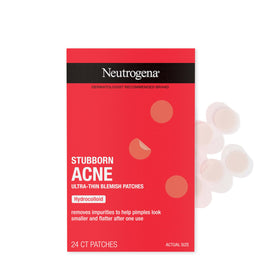 Neutrogena front packaging showing 24 stubborn acne patches and convenience