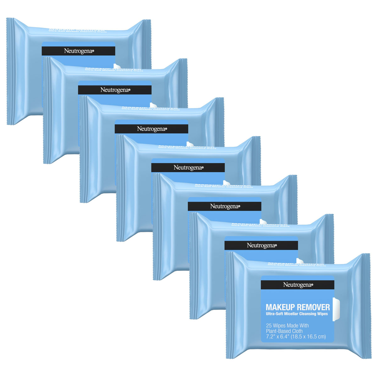 Neutrogena front packaging showing six 25-count packs for convenient supply
