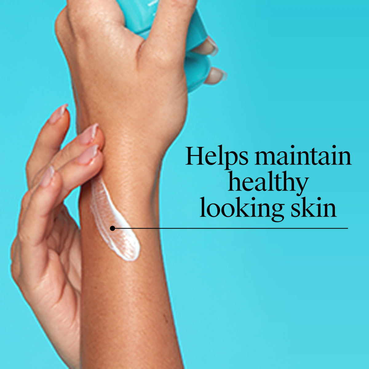 Neutrogena application on hand demonstrating smooth, non greasy spread