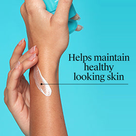 Neutrogena application on hand demonstrating smooth, non greasy spread