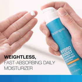 Neutrogena Hydro Boost trial cleanser bottle beside full-size moisturizer for routine pairing