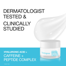 Neutrogena Hydro Boost eye cream angled with cap highlighting compact packaging