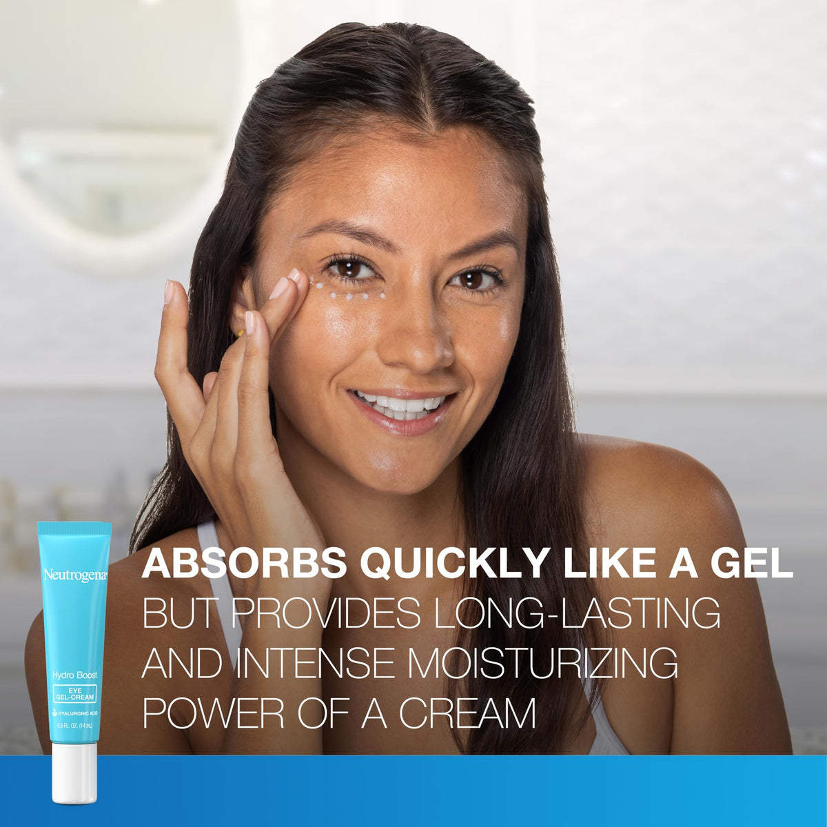 Neutrogena applying small dots under eye demonstrating easy layering