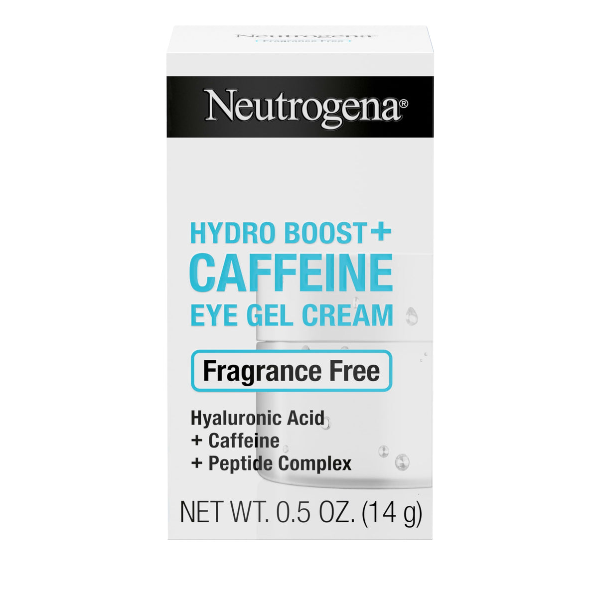 Neutrogena Hydro Boost eye cream on bathroom shelf illustrating daily routine storage