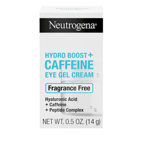 Neutrogena Hydro Boost eye cream on bathroom shelf illustrating daily routine storage
