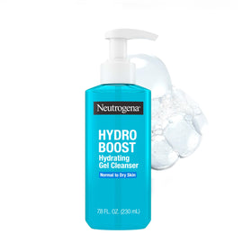 Neutrogena front packaging shot showing bottle and branding, highlights hydration