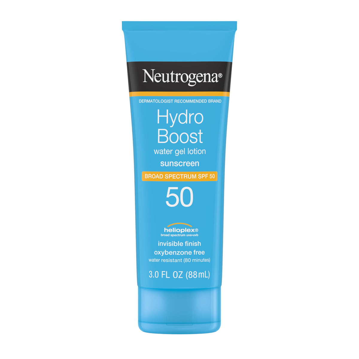Neutrogena front packaging showing SPF 50 protection and gel finish