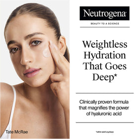 Neutrogena gel texture close-up illustrating lightweight fast absorption