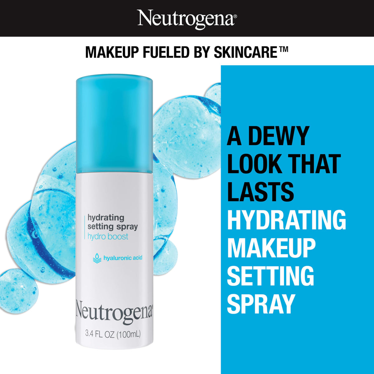 Neutrogena bottle inside a travel bag highlighting 3.4 fl oz portability