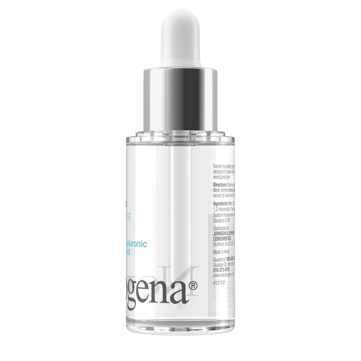 Neutrogena product label with purified hyaluronic acid highlighted benefit