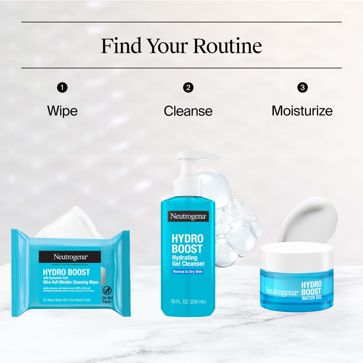 Neutrogena ingredients label close-up emphasizing gentle, hypoallergenic formula