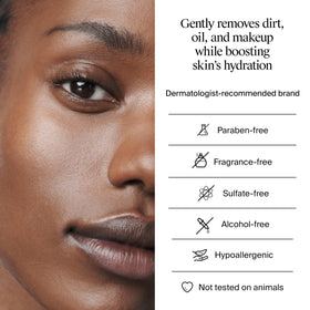 Neutrogena label and ingredient panel showing hyaluronic acid and gentle blend