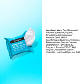 Travel bag open with Neutrogena Hydro Boost wipes ready for on-the-go use
