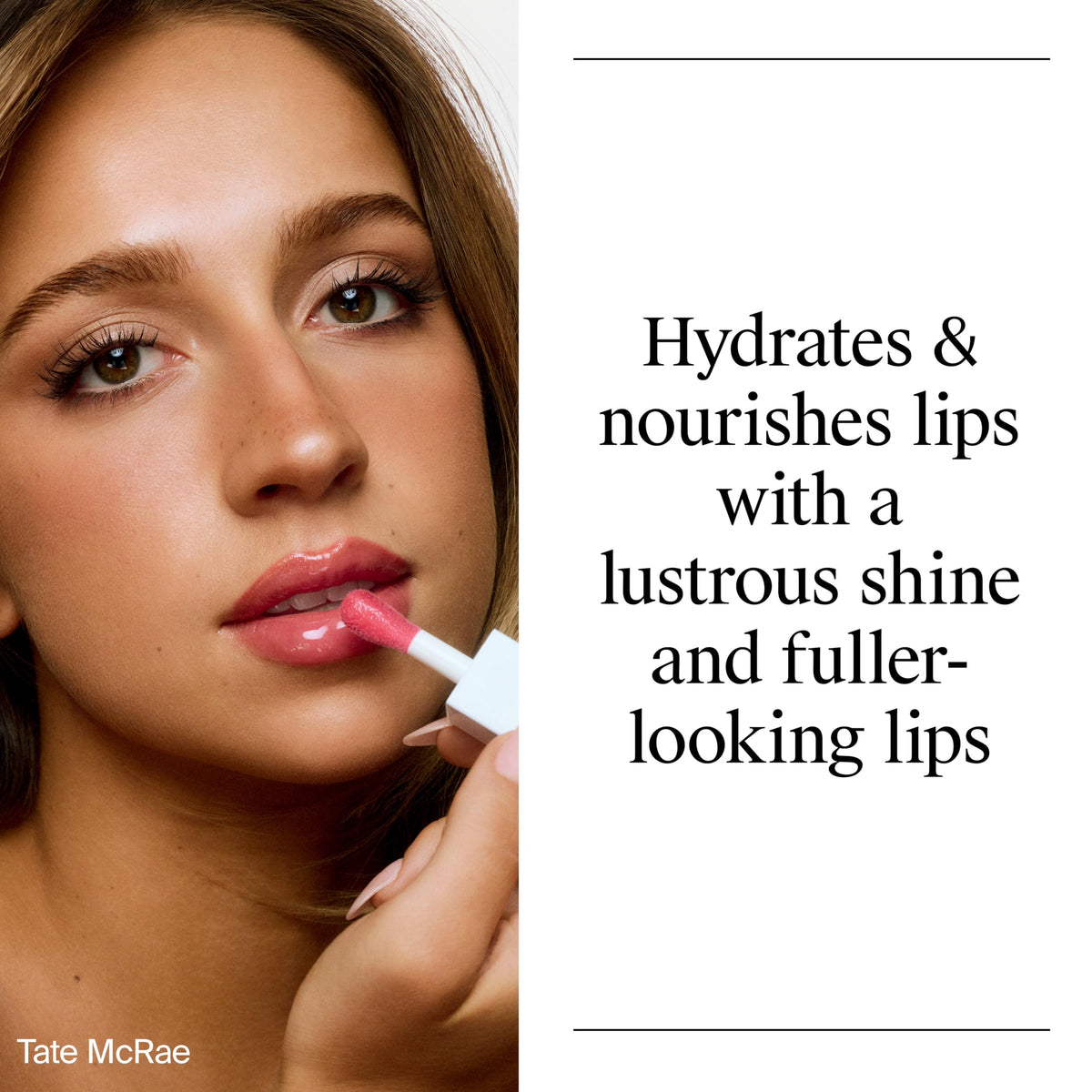 Neutrogena lip oil texture swirl on white background showing glossy, non-sticky finish