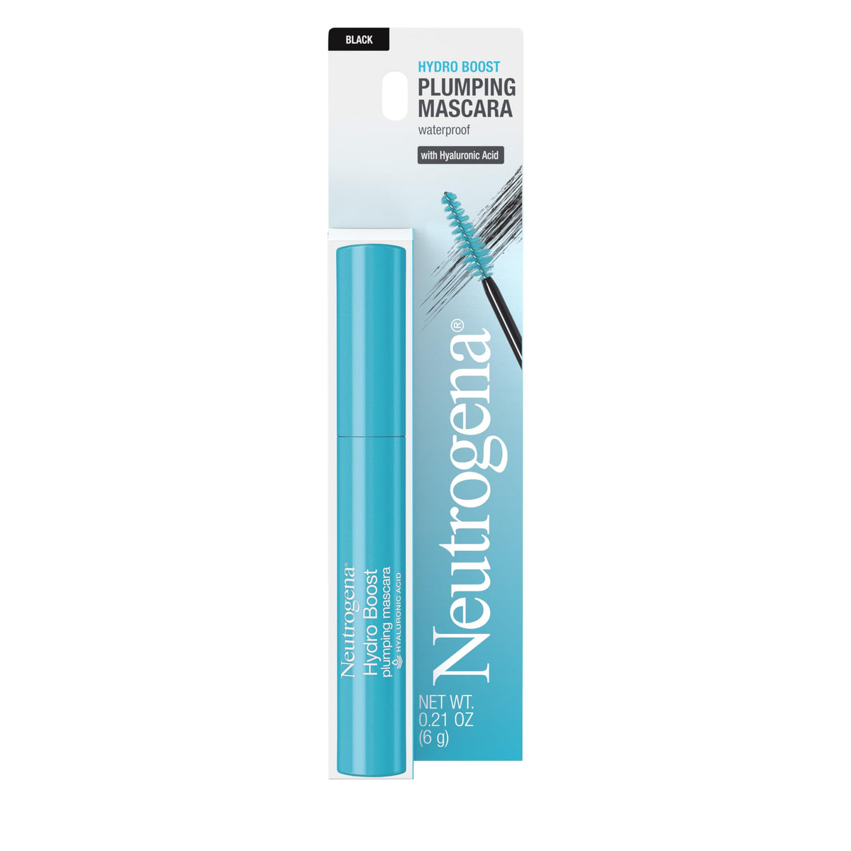 Neutrogena Hydro Boost mascara front packaging showing tube and label for reliable wear